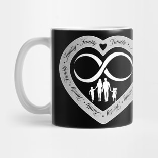 Family Love Forever Mom Dad Child Heart Gift Idea Mug